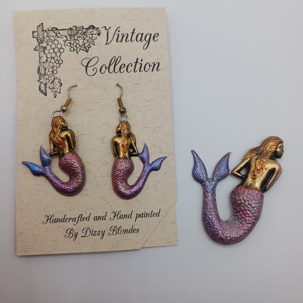 Gold and Purple Mermaid Jewelry Set